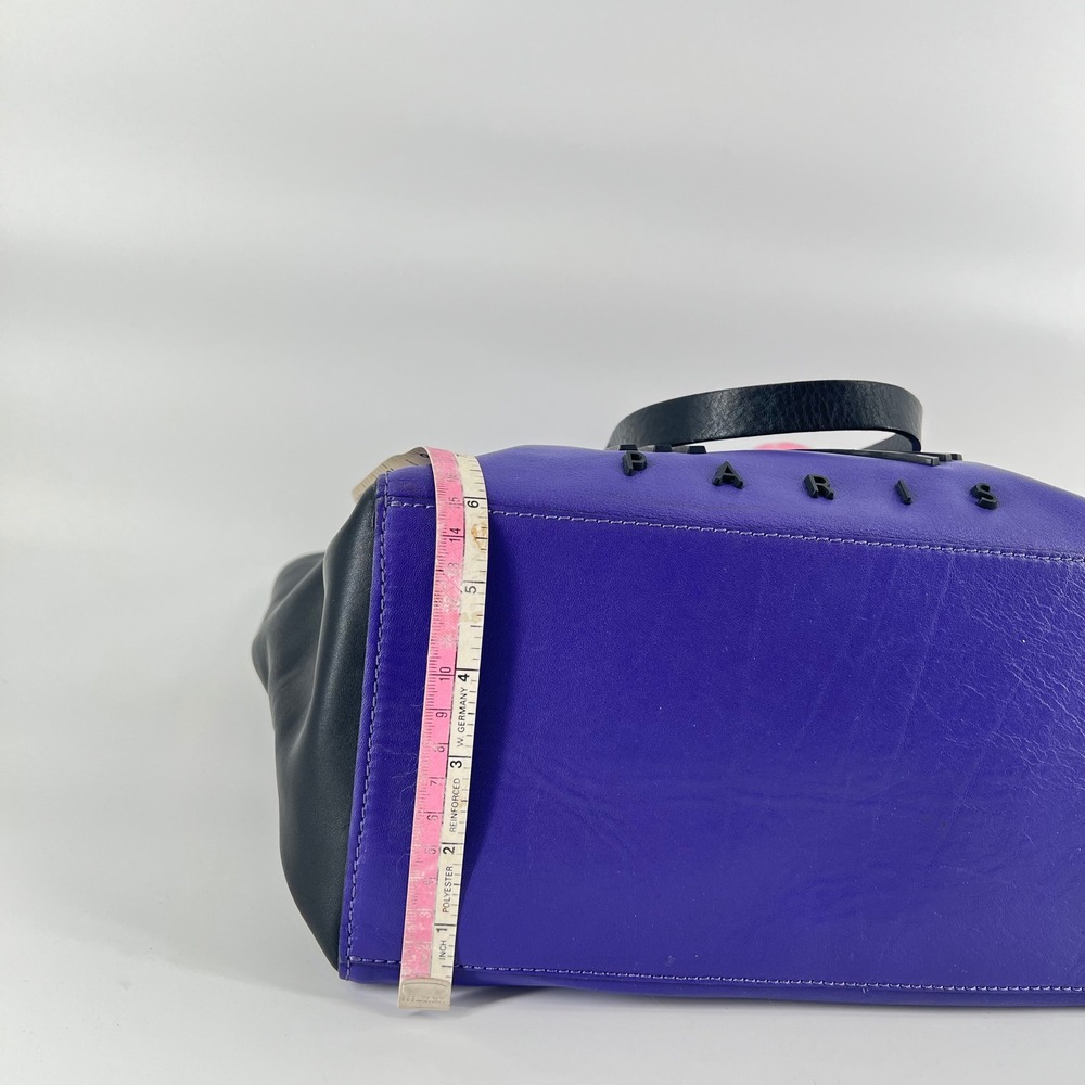 Kenzo Paris Purple and Black‎ K Logo Leather Tote Bag Shoulder Handbag Women's - Picture 9 of 14